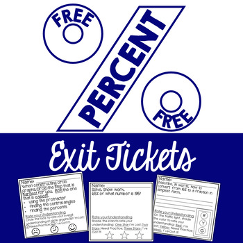 Preview of PERCENT Exit Tickets FREE