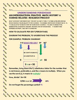 Preview of PERCENTAGE PROJECT: A CROSS-CURRICULAR MATH ACTIVITY