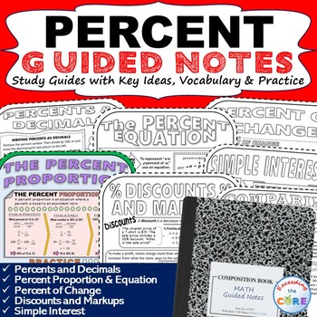 Preview of PERCENTS Doodle Math - Interactive Notebooks (Guided Notes)