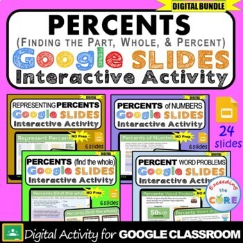 Preview of PERCENTS Interactive Activity BUNDLE | Google Slides | Distance Learning