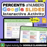 PERCENTS OF NUMBERS Interactive Activity | Google Slides |