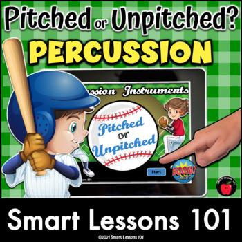 Preview of PERCUSSION INSTRUMENTS PITCHED UNPITCHED Boom Cards™ Music Instrument Lesson