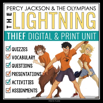 Preview of Percy Jackson and the Olympians The Lightning Thief Unit - Digital Print Bundle