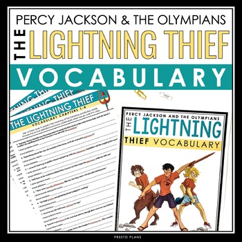 Preview of Percy Jackson and the Olympians The Lightning Thief Vocabulary Booklet & Slides