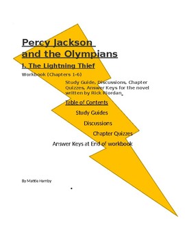 Preview of PERCY JACKSON CHAPTER 1-6 WORKBOOK (LIGHTNING THIEF)