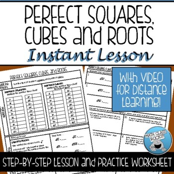 Preview of PERFECT SQUARES AND CUBES GUIDED NOTES AND PRACTICE