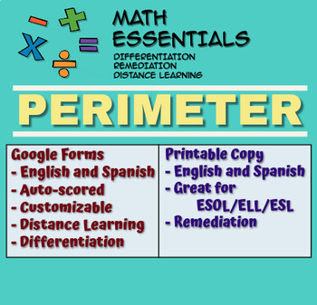 Preview of PERIMETER: math, Distance Learning, Differentiation, Remediation, Google, ELL