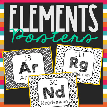 Preview of PERIODIC TABLE OF ELEMENTS Posters | Flash Cards | Chemistry Vocabulary Activity