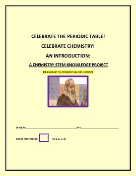 Preview of PERIODIC TABLE PROJECT & INTRODUCTION TO ELEMENTS/  GRADES 6-12, MG