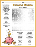 PERSONAL FINANCE Word Search Worksheet Activity - 6th, 7th