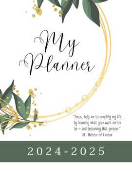 Preview of PERSONAL PLANNER for 2024-2025 (Blank or Christian Pages)!!