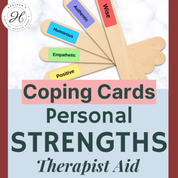 Preview of PERSONAL STRENGTHS List : School Counselors Coping Cards - Identity Development