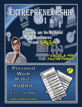 Preview of PERSONAL WORK HABITS RUBRIC (FILL-IN Excel & PDF Versions)