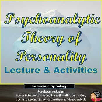Preview of PERSONALITY Psychoanalytic Theory Lecture & Activities Print and Digital