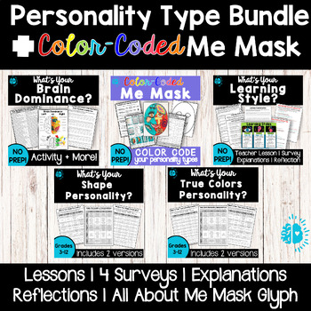 Preview of PERSONALITY TYPES & ART BUNDLE | Inventories & Me Mask Glyph | Halloween