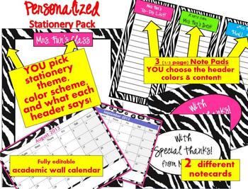 Preview of PERSONALIZED Teacher Stationery Resources - Say it with STYLE!