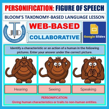 Preview of PERSONIFICATION - FIGURE OF SPEECH: GOOGLE SLIDES