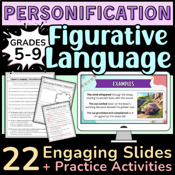 Preview of PERSONIFICATION (Figurative Language): Lesson Slides + Practice + Fun Activity