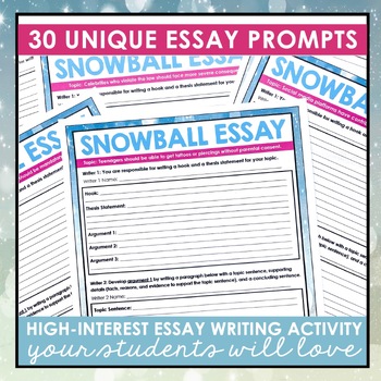 Persuasive Essay Writing Snowball Collaborative Activity By Presto Plans