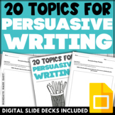 Persuasive Writing Prompts - 20 Topics for Persuasive Essa