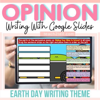 Preview of Opinion Writing Earth Day Activity | Digital Google Slides