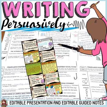 Preview of PERSUASIVE/OPINION WRITING: EDITABLE PRESENTATION: EDITABLE GUIDED NOTES