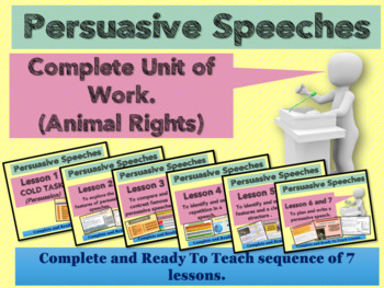 Preview of PERSUASIVE SPEECHES - GRADE 5  - COMPLETE SET OF 7 LESSONS