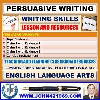 Preview of PERSUASION: READING AND WRITING - UNIT LESSON PLAN
