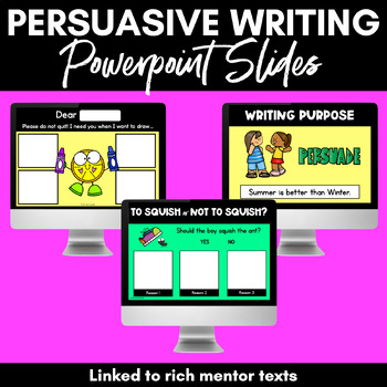 Preview of PERSUASIVE WRITING POWERPOINT | Mentor Text Activities for Opinion Writing