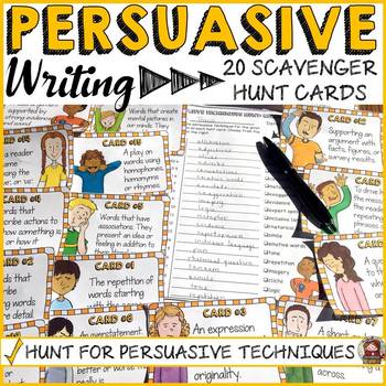 Preview of PERSUASIVE/OPINION WRITING: TECHNIQUES SCAVENGER HUNT