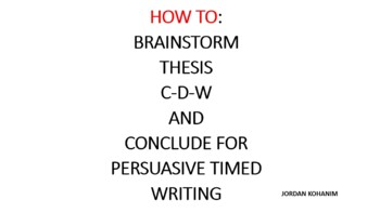 persuasive writing thesis ideas