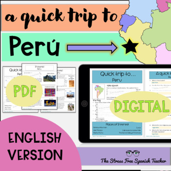 Preview of PERU Readings country study ENGLISH VERSION Hispanic Heritage Month Quick Trip