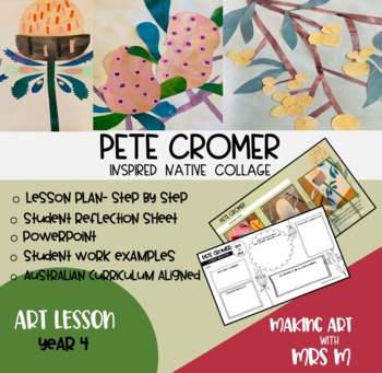 Preview of PETE CROMER- Native Flowers- YEAR 4 VISUAL ART LESSON