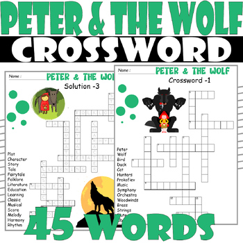 PETER THE WOLF Crossword Puzzle All about PETER Crossword Activities