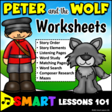 PETER and the WOLF WORKSHEETS Music Worksheets Word Search