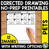 PETS ANIMALS DIRECTED DRAWING STEP BY STEP WORKSHEET WRITI