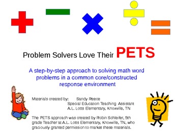 Preview of PETS Approach to Solving Math Word Problems