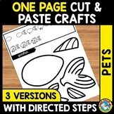 PETS ONE PAGE CUT & PASTE CRAFT SHEETS ANIMAL ACTIVITY COL