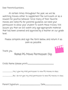 Preview of PG Permission Form