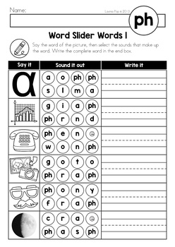 english 3 worksheet kindergarten for Teachers  Lavinia work Digraph unit Pay PH word by Pop