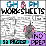 PH and GH Worksheets: Cut and Paste Sorts, Cloze, Read and Draw and more