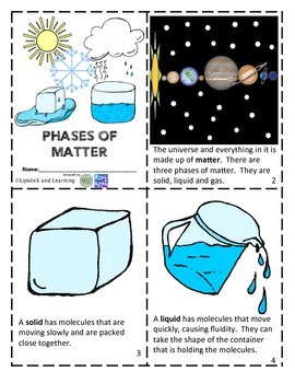 Preview of PHASES OF MATTER Mini Book Reader