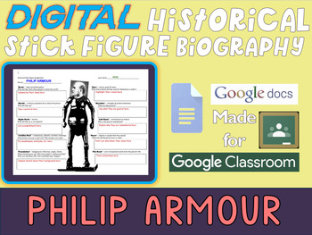 Preview of PHILIP ARMOUR Digital Stick Figure Biography for California History