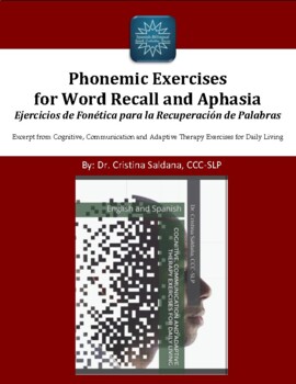 Preview of PHONEMIC EXERCISES FOR WORD RECALL, APHASIA, AND MORE- Bilingual English/Spanish