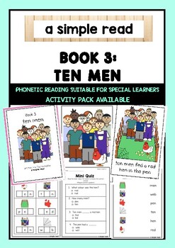 Preview of PHONETIC STORYBOOK & ACTIVITY 3: TEN MEN [SUITABLE FOR SPECIAL LEARNERS]