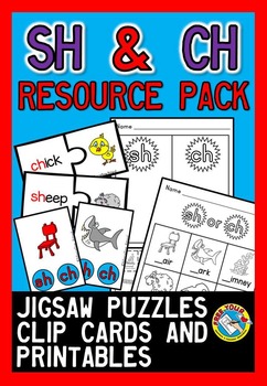Preview of SH AND CH CONSONANT DIGRAPH WORKSHEETS KINDERGARTEN PHONICS WORD WORK ACTIVITY