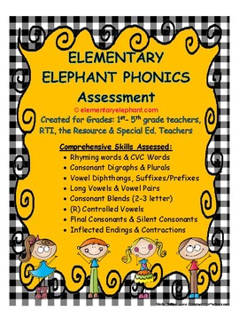 Preview of PHONICS Assessment 1-2-3-4-5 and RTI by Elementary Education Curriculum