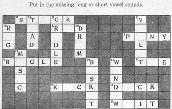 Crossword Puzzle Phonics Short Long Vowels 9 Letter Answers Short 9 Long - 