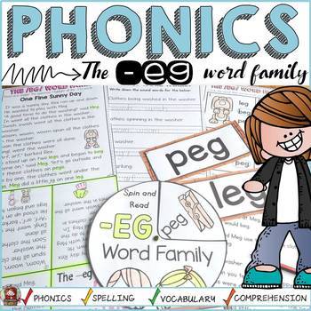 PHONICS: CVC: SHORT VOWEL E: THE -EG WORD FAMILY by Teach2Tell | TpT