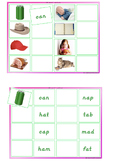 PHONICS CVC SHORT A  mats & words multi-sensory matching